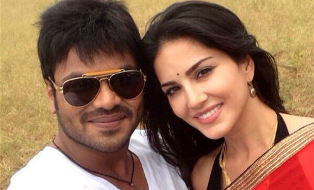 Manchu Manoj and Sunny Leone on the sets of the film Manchu Manoj and Sunny Leone on the sets of the film